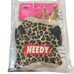 LaurDIY Animal Print Pet Hoodie "Needy" Size XS NEW